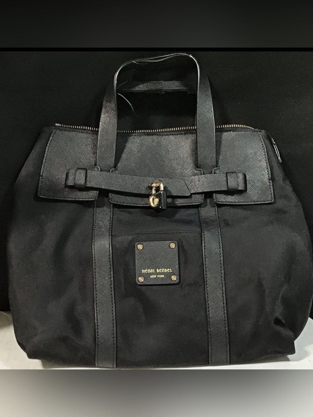 Henri Bendel Jetsetter Mini Convertible Backpack Black Nylon Crossbody